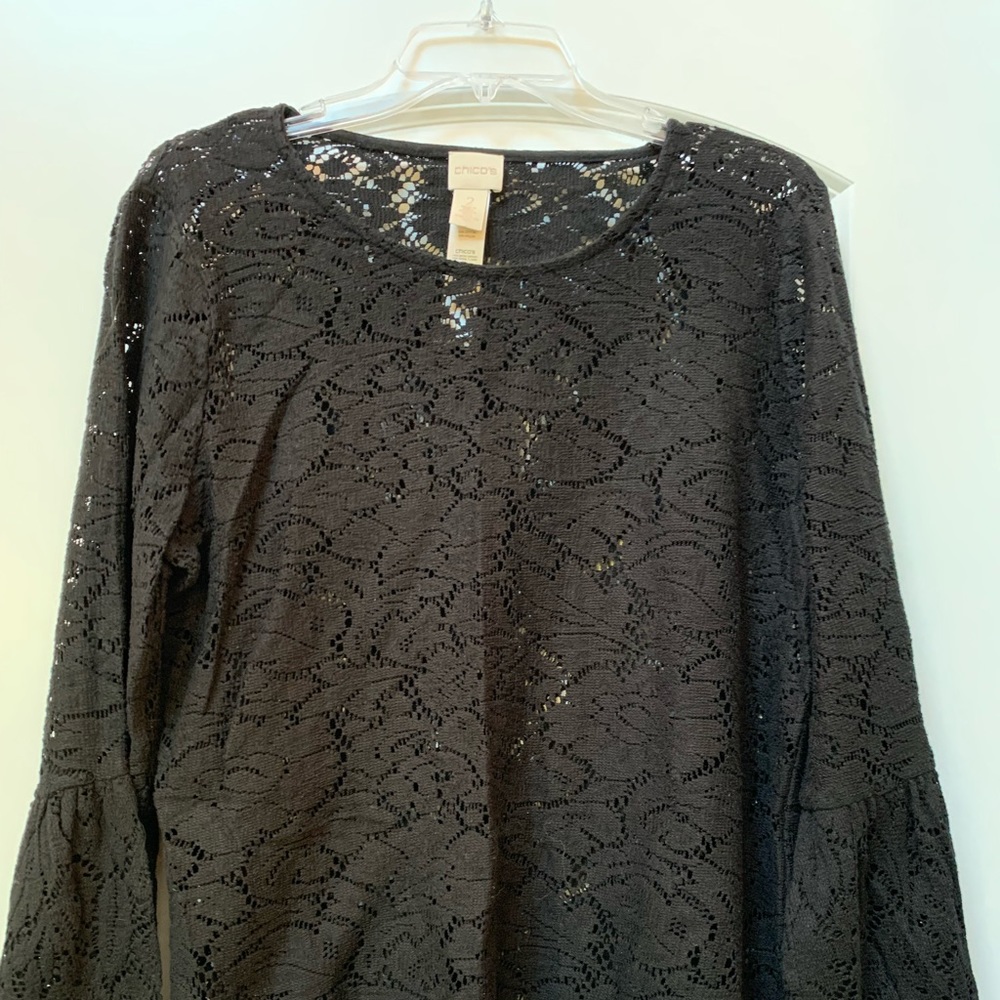 Used Chico’s lace top with bell sleeves